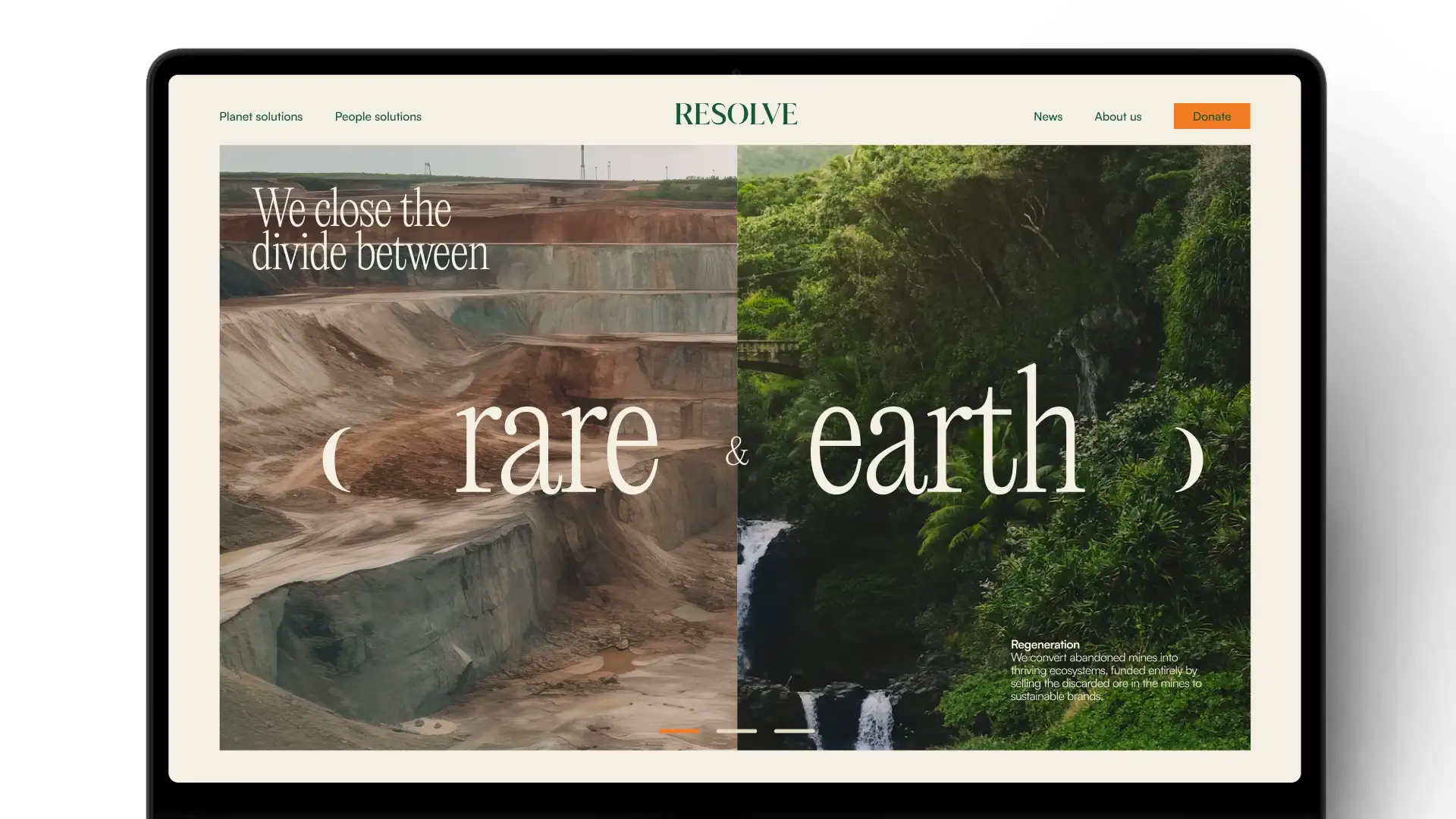 resolve.ngo on a laptop: We close the divide between rare and earth