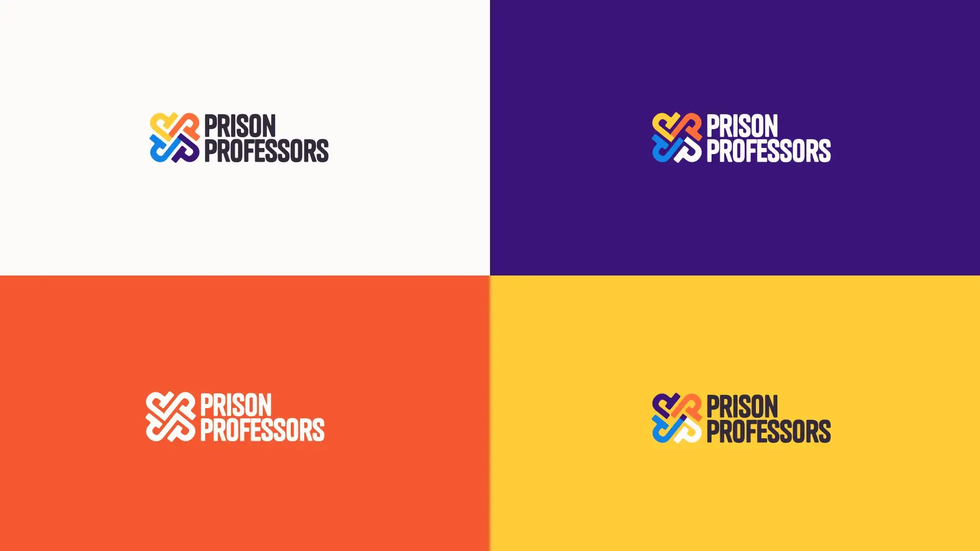 Logo de Prison Professors en distintas variaciones de color