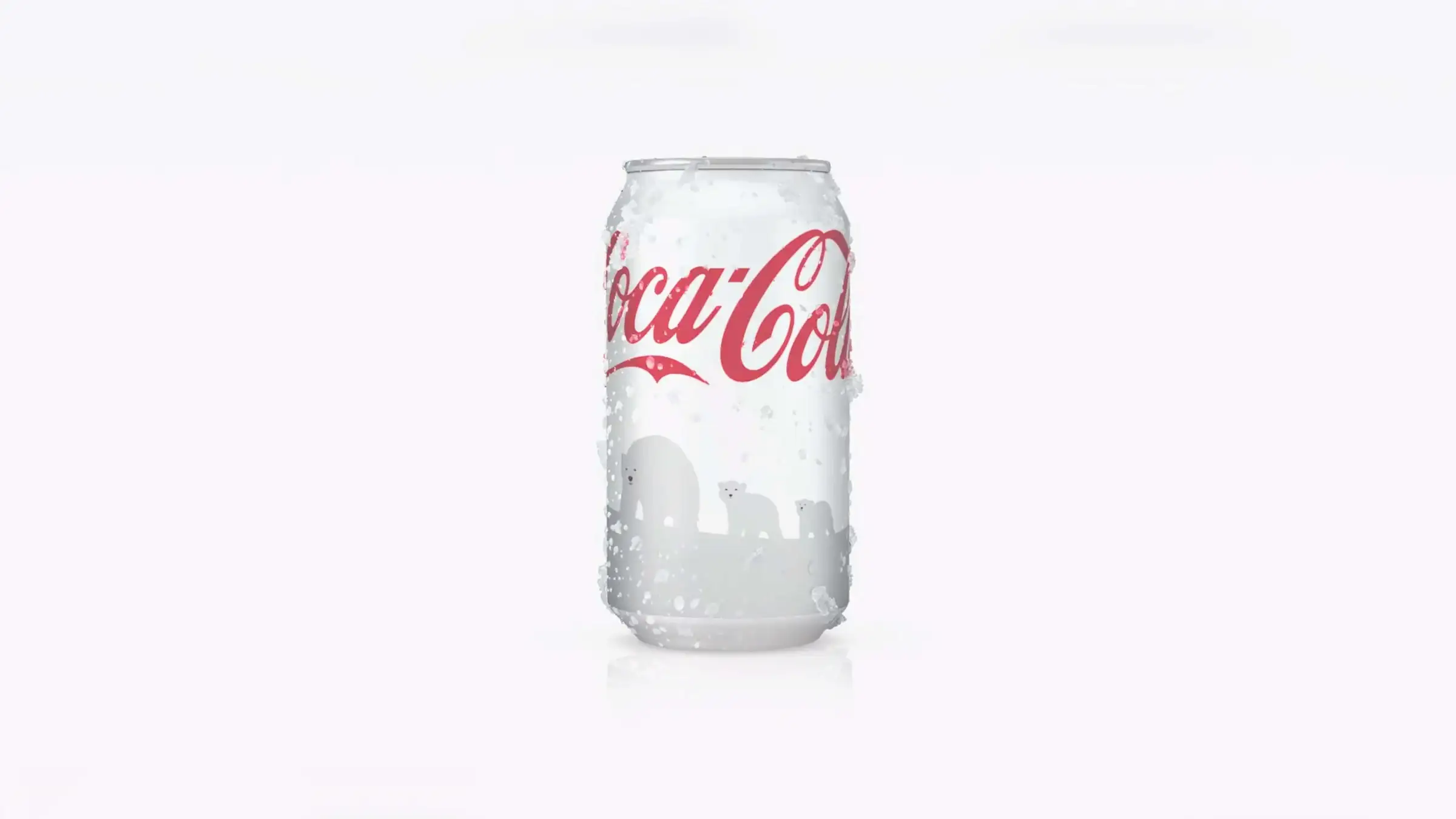 The limited-edition white Coca-Cola Arctic Home can with a polar bear and cubs