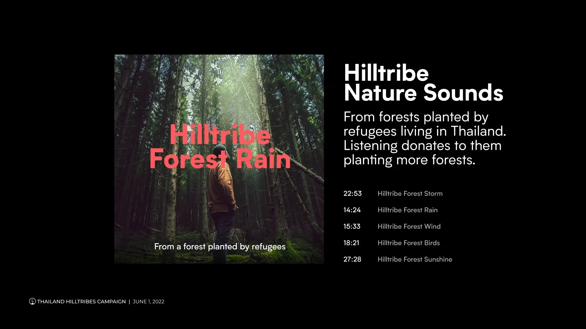 The Hilltribe Nature Sounds album with its track list