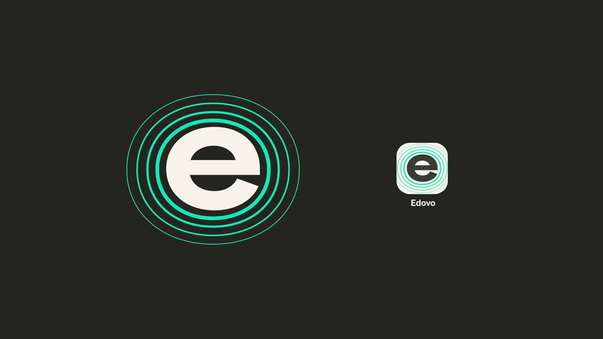 The Edovo 'e' mark with ripple rings
