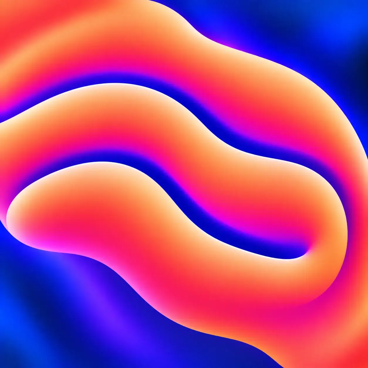 Abstract pink-and-blue artwork made for Corazón's AI assistant