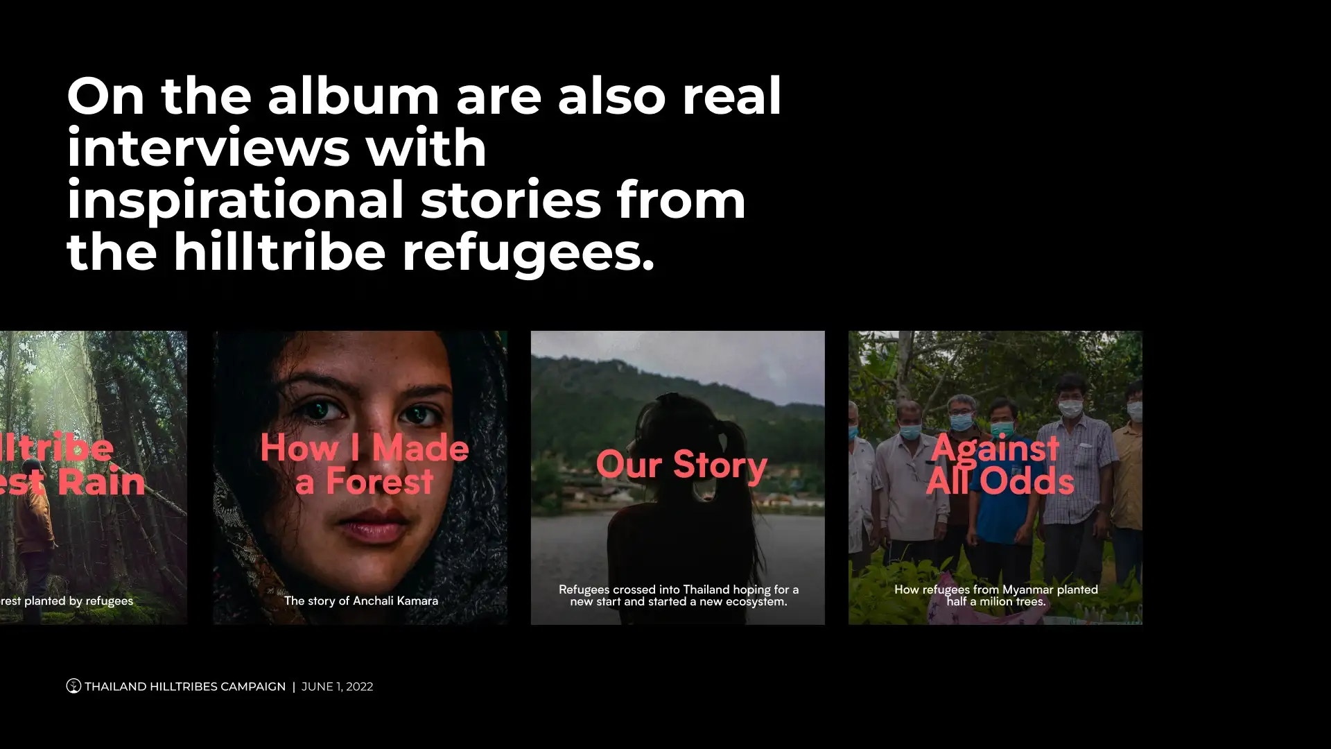 Interview tracks: How I Made a Forest, Our Story, Against All Odds