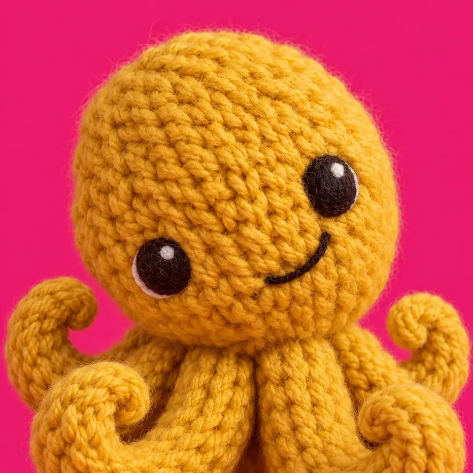 Knitted octopus illustration from Gitterdone's gamification artwork
