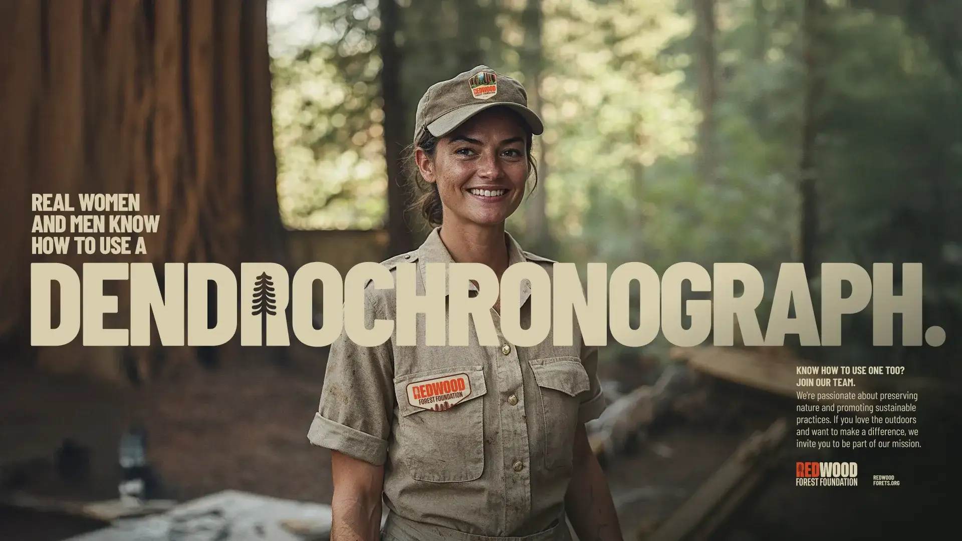 Recruiting poster: Real women and men know how to use a dendrochronograph